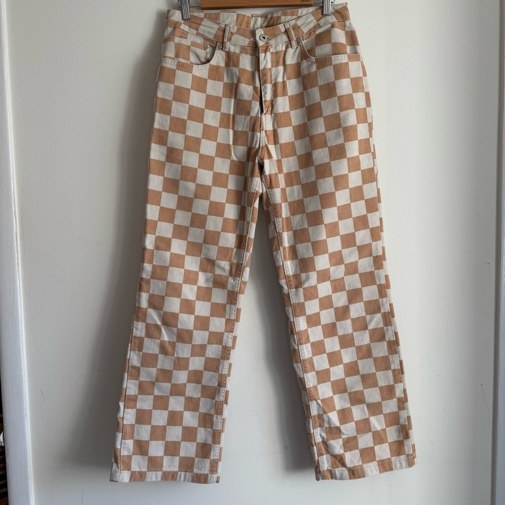 UO Ragged Checkered Denim
